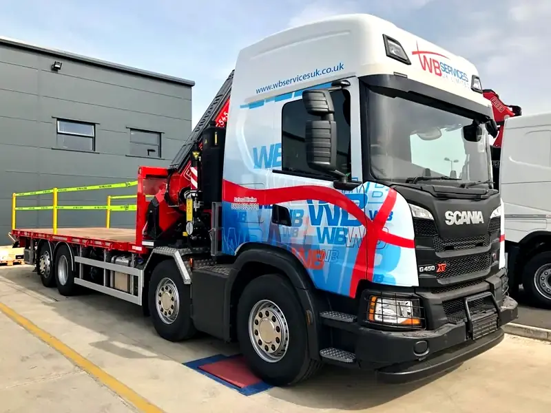 WB Services Hiab and crane hire: g450 xt depot