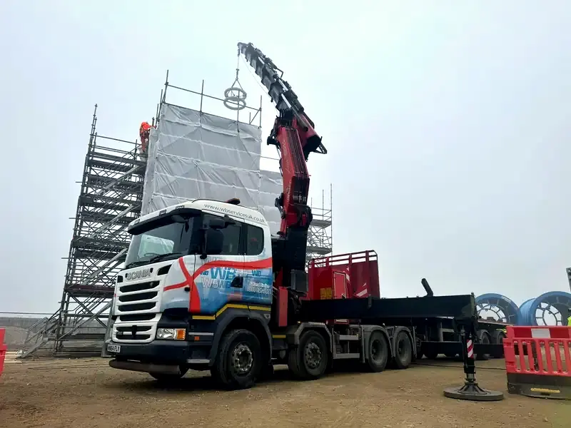 WB Services Hiab and crane hire: scaffold lift