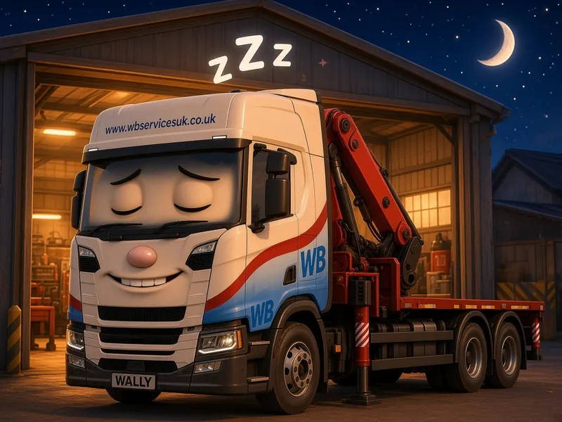 Wally asleep in the depot under the stars